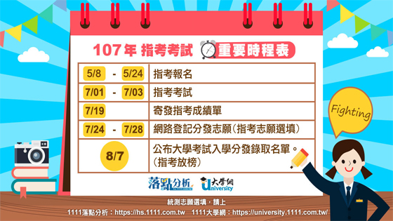 107指考,考前倒數中 上班族值得一試