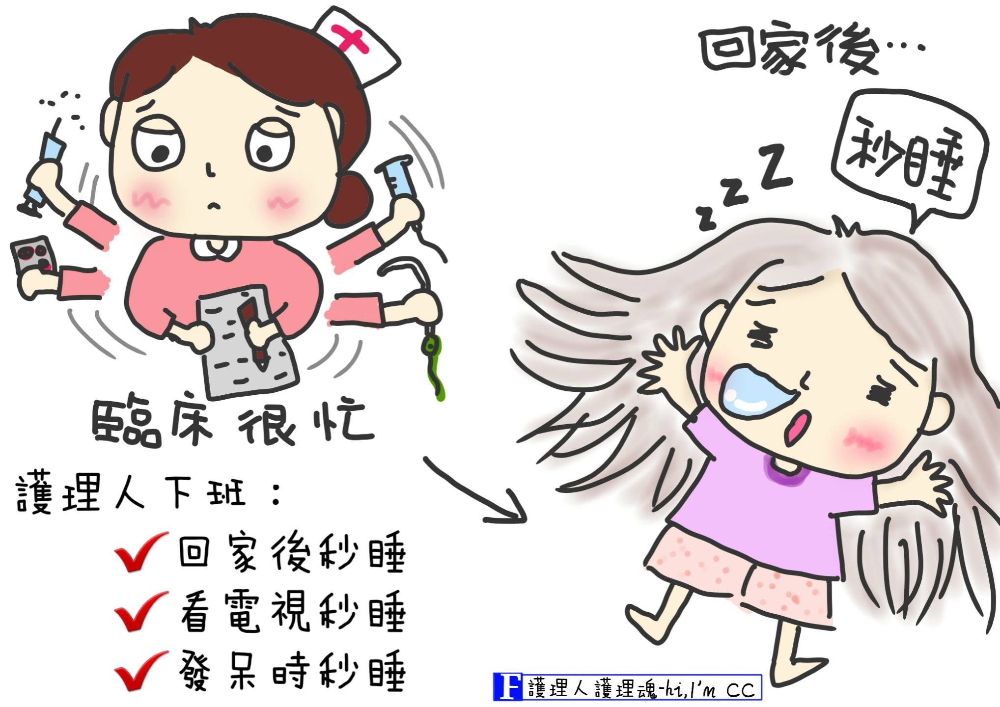 護理師「秒睡」技能 無人能敵！-工時過長