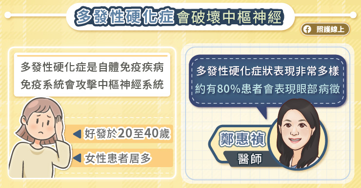 視力模糊竟是多發性硬化症？醫曝早期病徵：8成患者都有別輕忽-多發性硬化症
