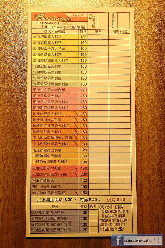 【羽諾食記】『Buona Pasta義式料理』❤淡江大學平價義式料理推薦❤ 淡水 / 義大利-Buona Pasta義式料理