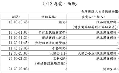 護師節  5/11~5/12 為護理 為自己 為愛 而戰!