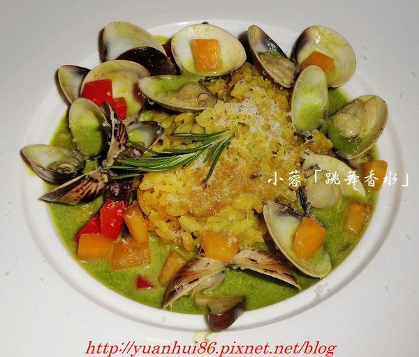 「跳舞香水」蕃茄中卷紅花燉飯、蘿勒青醬紅花燉飯套餐～