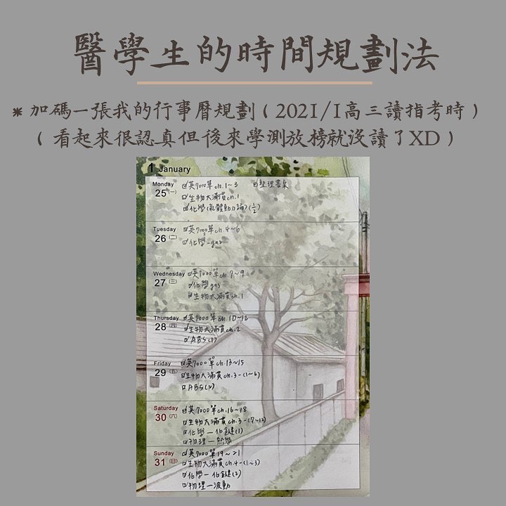 讀書考試技巧-醫學生的時間規劃法