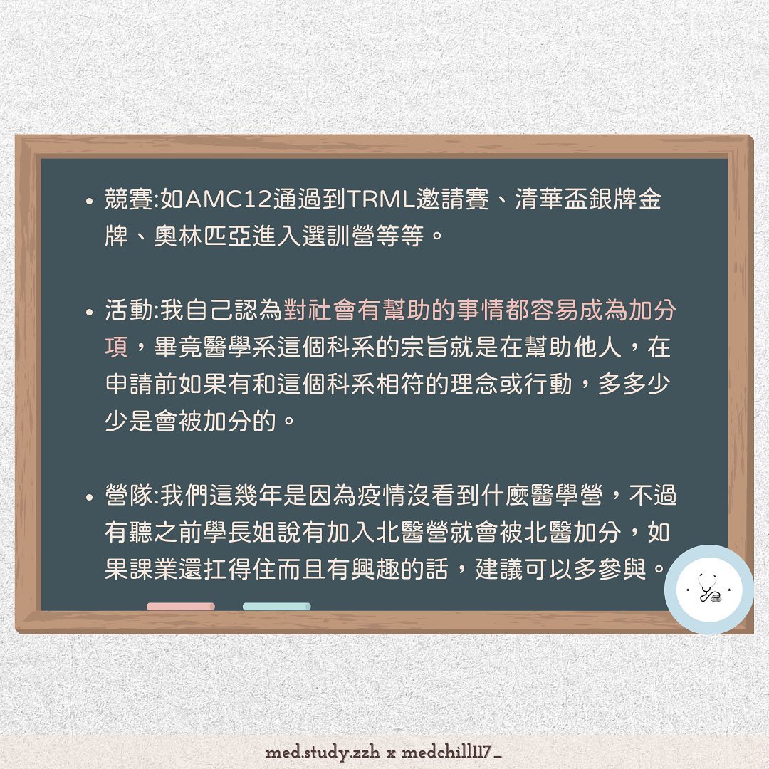 醫學系個申、學習歷程問題集——上集-申請入學