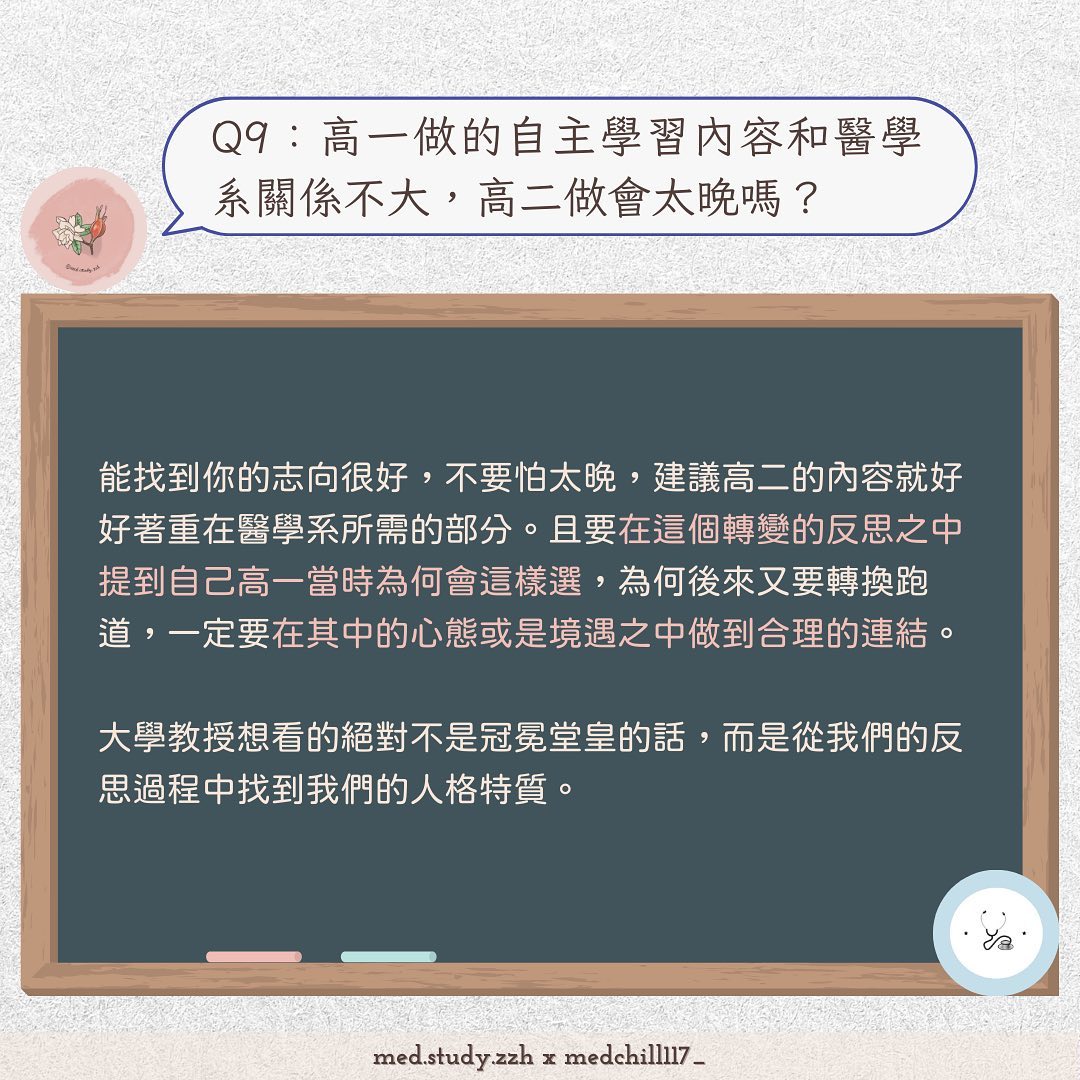 醫學系個申、學習歷程問題集——下集-申請入學