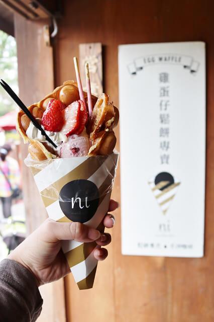 【嘉義美食】Morikoohii 森 咖啡《ni》外帶店 雞蛋仔鬆餅專賣-檜意森活村散步甜點