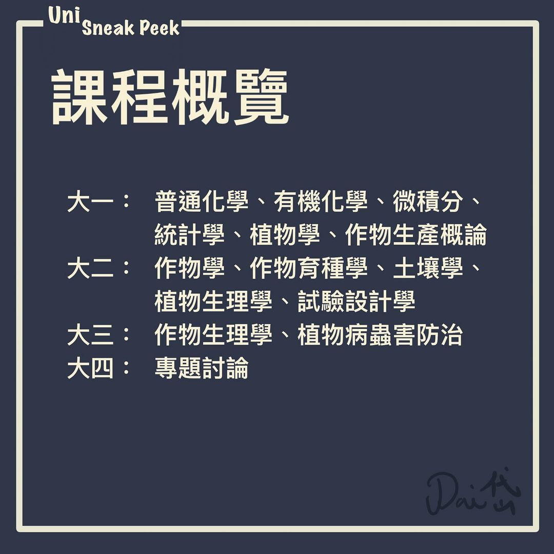 台灣大學農藝學系｜Uni Sneak Peek🔍  samuel_dai_diary-升學