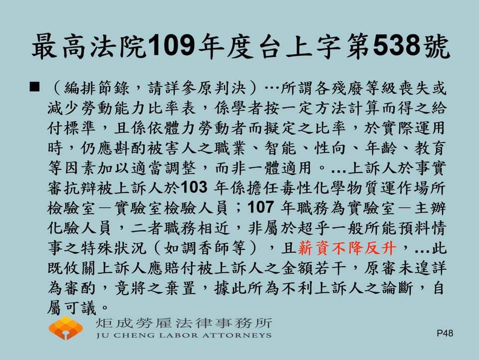 勞動力減損的損賠，是否要比較事故前後薪資收入有無減少來判斷呢？｜蔡尚宏專欄-HR