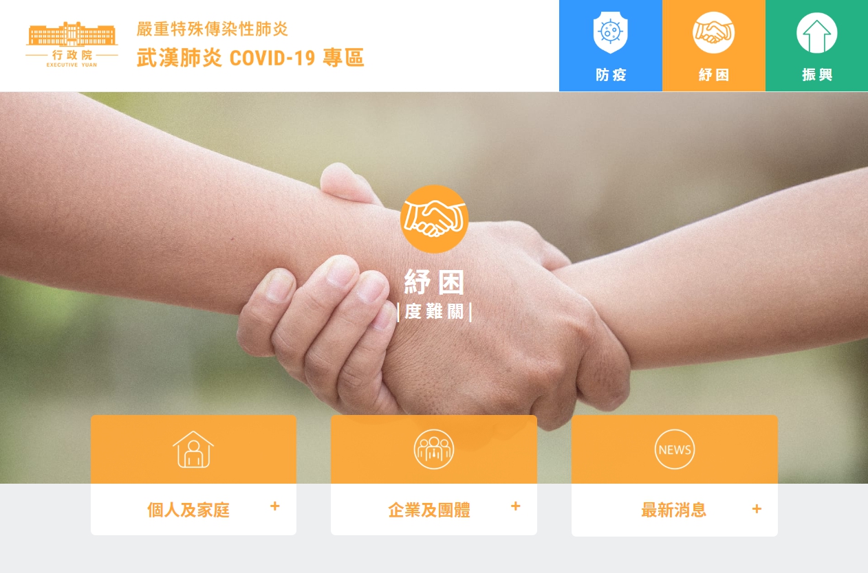 行政院「各類紓困查詢」-HR