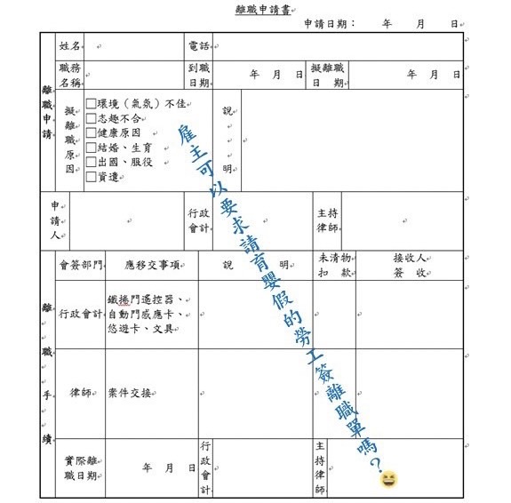 雇主可以要求請育嬰假的勞工簽離職單嗎？-HR