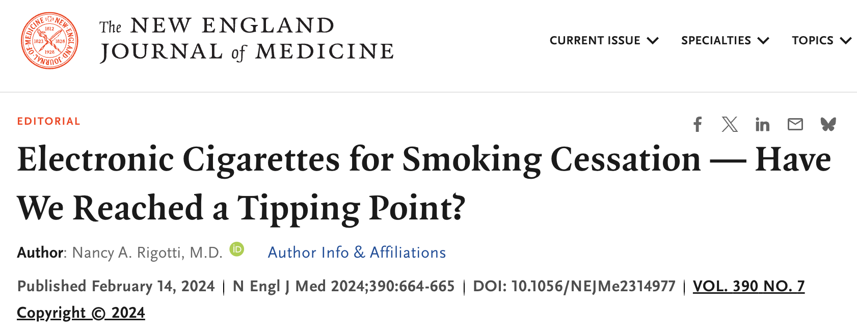 NEJM:電子菸助戒煙效果顯著 公共衛生界爭議持續-NEJM