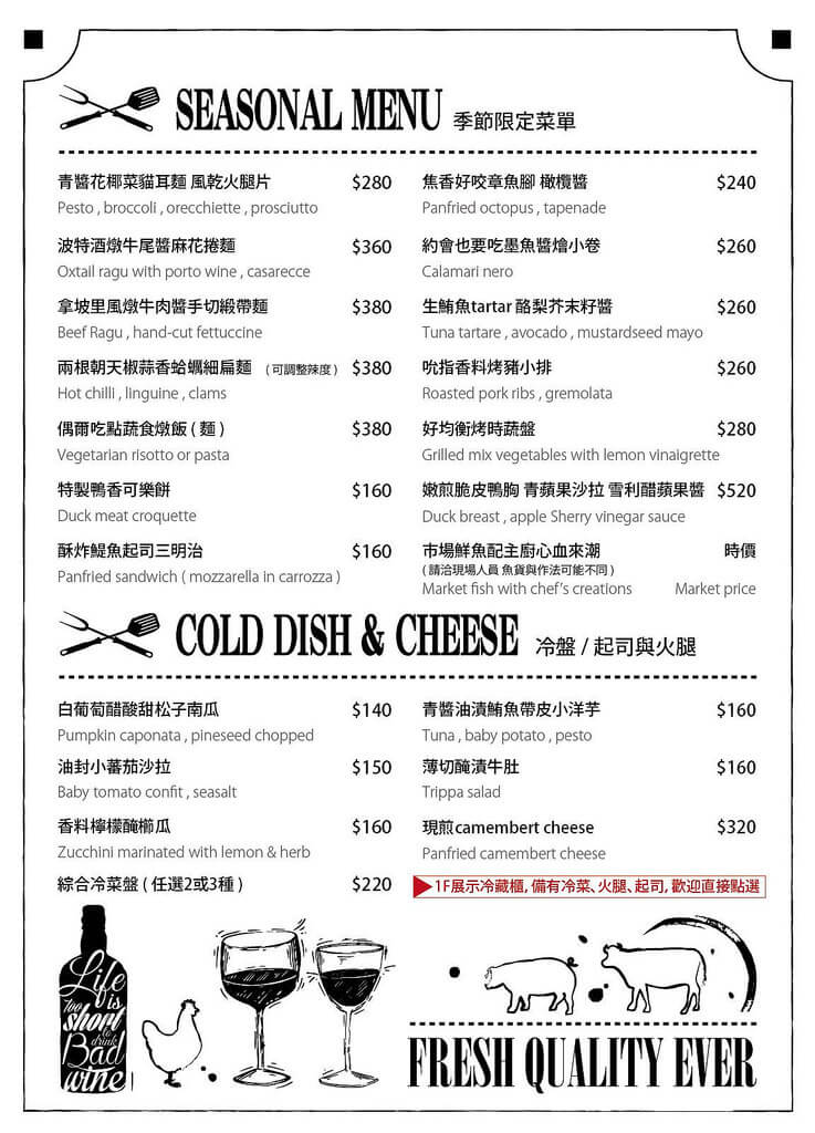 【高雄】Trattoria del CHA CHA 義式餐酒館│秋季牛尾好美味．桑尼瘦不了