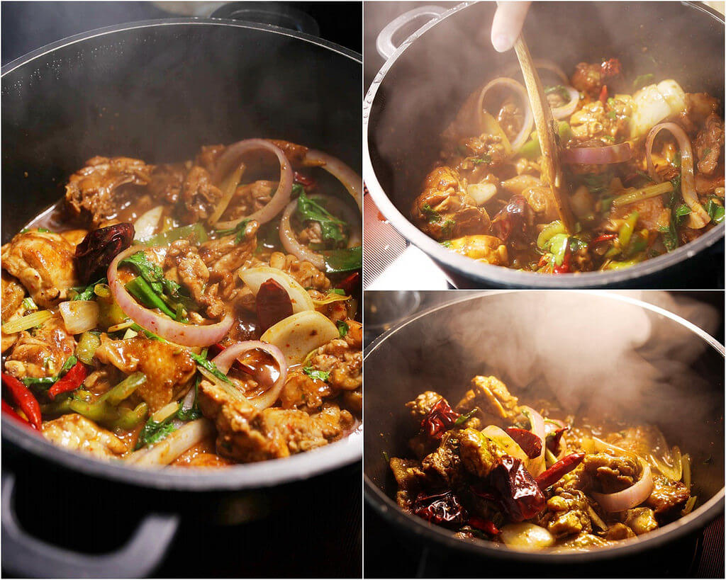 【高雄】聞雞起爐港式麻辣雞煲火鍋│一次上癮港式炸鱔魚皮+炸響鈴│港式辣香乾鍋炒雞．桑尼瘦不了