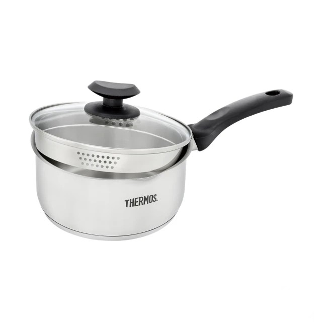 不鏽鋼附蓋單柄湯鍋瀝水鍋雪平鍋