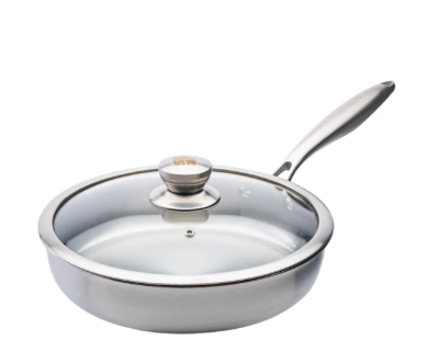 Eternal系列316不鏽鋼平煎鍋28CM-含蓋(IH/電磁爐適用)